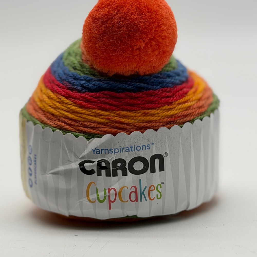 Caron Cupcakes Tutti Frutti Self-Striping Acrylic Yarn with Pompon 85g 244yd